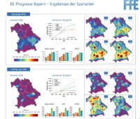 Grafiken zeigen die Potenziale der Photovoltaik in Bayern auf Gebäuden und im Freien.