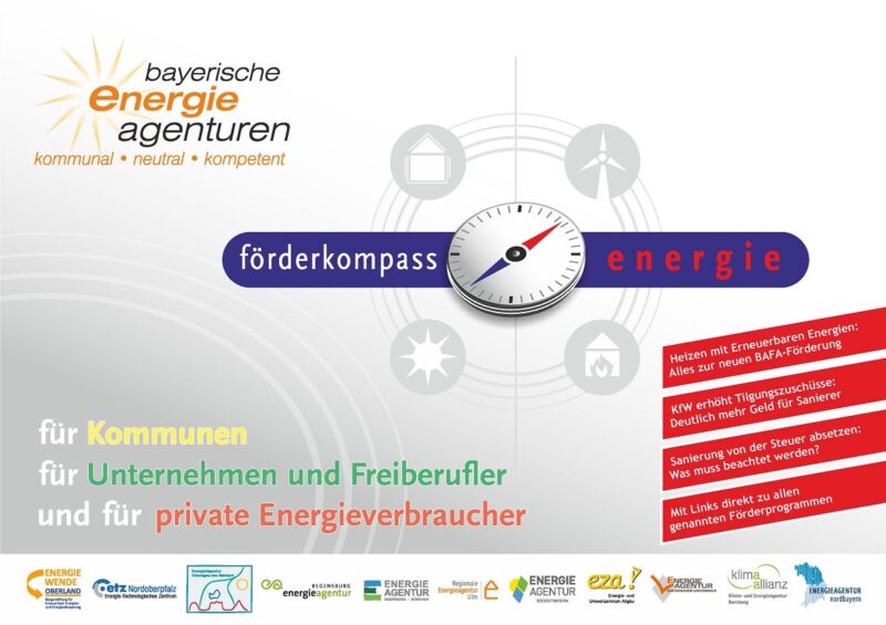 Förderkompass der Bayerischen Energieagenturen: Zu sehen ist das Deckblatt der pdf.