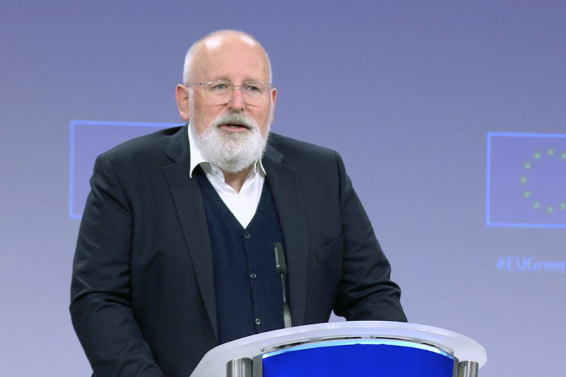 Frans Timmermans, EU-Vizepräsident, in der Pressekonferenz zum Maßnahmenpaket Fit for 55