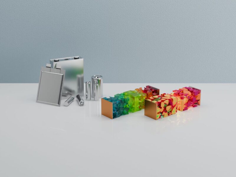 Grafik zeigt Batterie-Typen und Materialien.