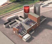 Visualisierung zeigte eine Power-to-Heat-Anlage von oben mit Blick auf die Komponenten.