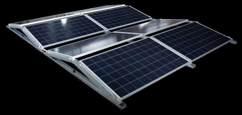 Montagesystem für Mini-PV-Anlage.