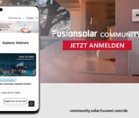 Im Bild ein Smart-Phone mit den Webinaren der Huawei FusionSolar Community.