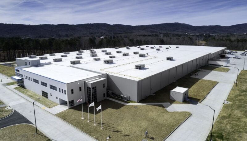 Zu sehen ist die bestehende Produktionsanlage für Photovoltaik-Module von Qcells, einer Tochter von Hanwha Solutions, in Georgia in den USA.