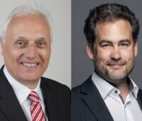 Zwei Portraits: links von Helmut Jäger von Solvis, rechts von Moritz Ritter von der Ritter Gruppe.