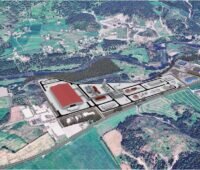 Rendering zeigt Industrieanlage.