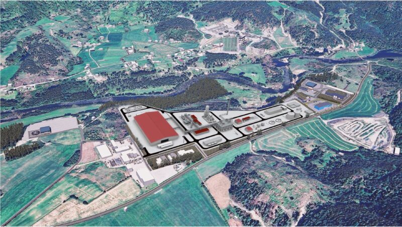Rendering zeigt Industrieanlage.