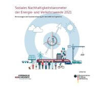 Zu sehen ist das Deckblatt: Das Soziale Nachhaltigkeitsbarometer der Energie- und Verkehrswende.