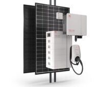 PV-Komponenten Wechselrichter, Solarmodule und Batterie