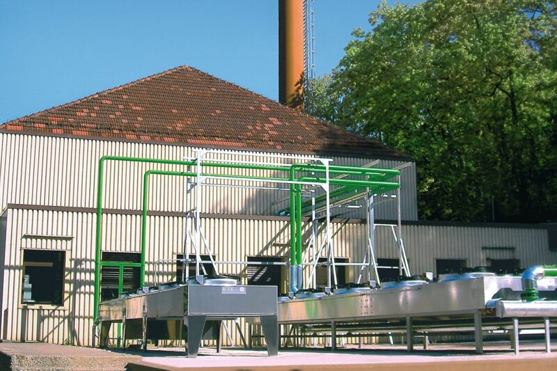 Zu sehen ist das BHKW Camphausen, wo die Abwärme aus Grubenwasser für die Fernwärmeversorgung genutzt werden soll.