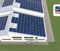 Eine Grafik eines Hauses mit PV-Anlage, Valentin Software zeigt auf der Intersoalr 2025 neue Versionen von PVSol und GeoTSol.