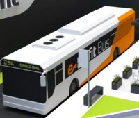 Zu sehen ist eine Zeichnung von einem Elektrobus. Die neuen Förderprogramme für nachhaltige Mobilität der KfW fördern unter anderem die Anschaffung von klimafreundlichen Fahrzeugen von Kommunen und Unternehmen.