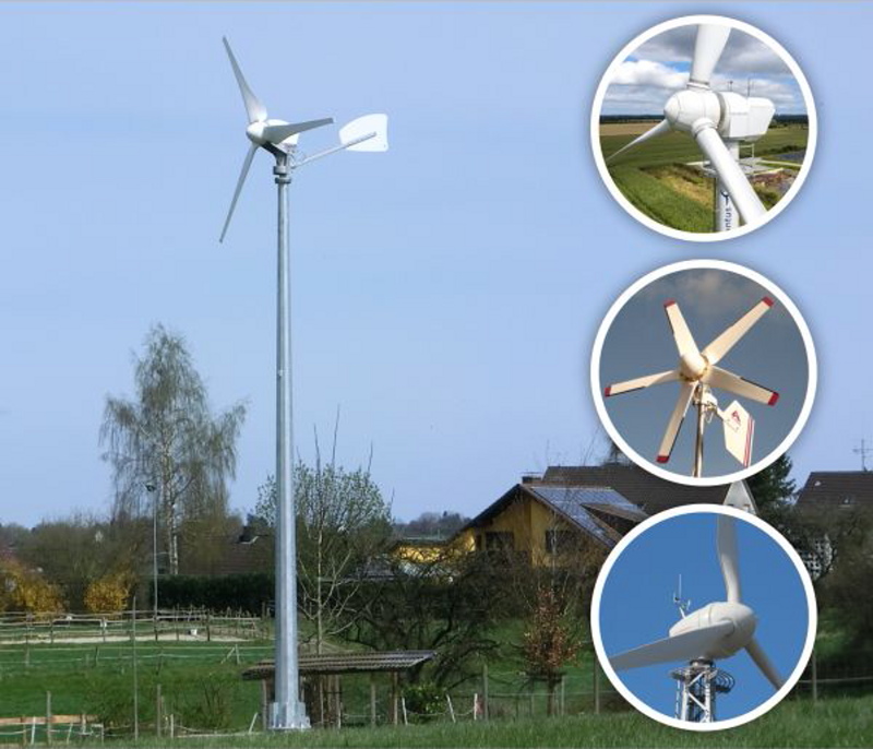 Eine Kleinwindkraftanlage auf einem Bauernhof