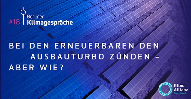 Ankündigung Klimagespräch - Ausbauturbo für erneuerbare Energien starten
