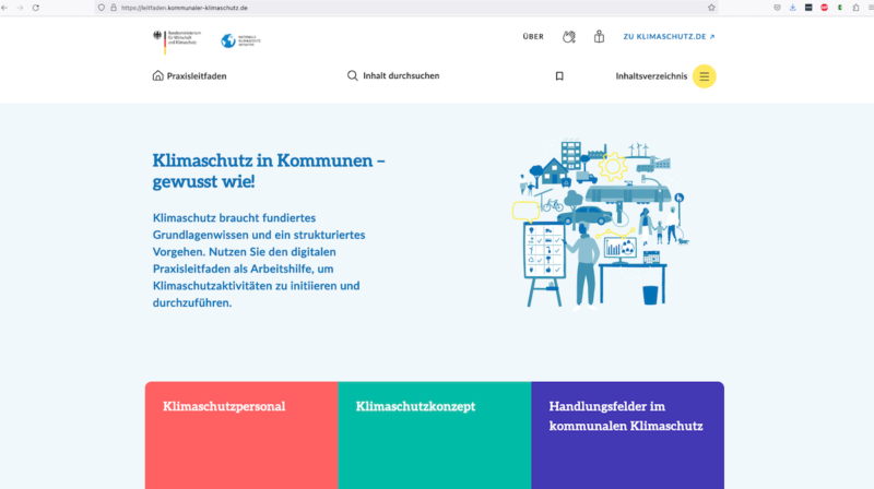 Screenshot des Leitfaden für Kommunalen Klimaschutz