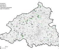 Im Bild eine Karten, die die Vorrangflächen für Windenergie im Regionalplan Münster den geeigneten Flächen gegenüber stellt.