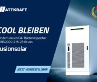 Cool Bleiben mit dem neune C&I Batteriespeicher von Luna2000-215-2S10 von FusionSolar. Jetzt vorbestellbar bei Wattkraft. Abbildung des Speichers.