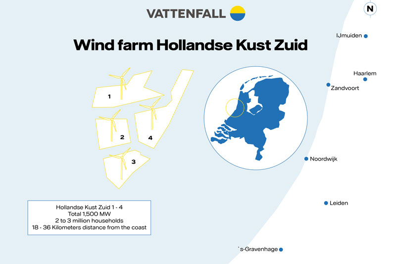 Lageplan des Windparks Hollandse Kust Zuid