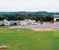 Luftbild des Flugplatzes Essen-Mülheim