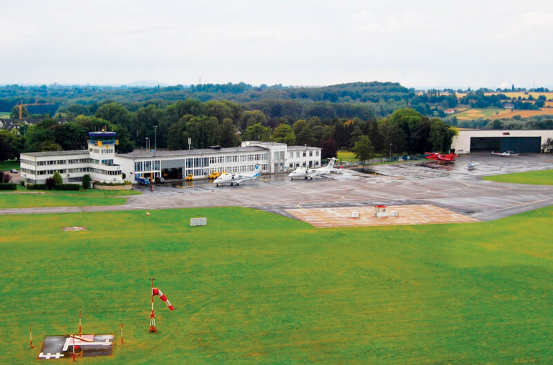 Luftbild des Flugplatzes Essen-Mülheim