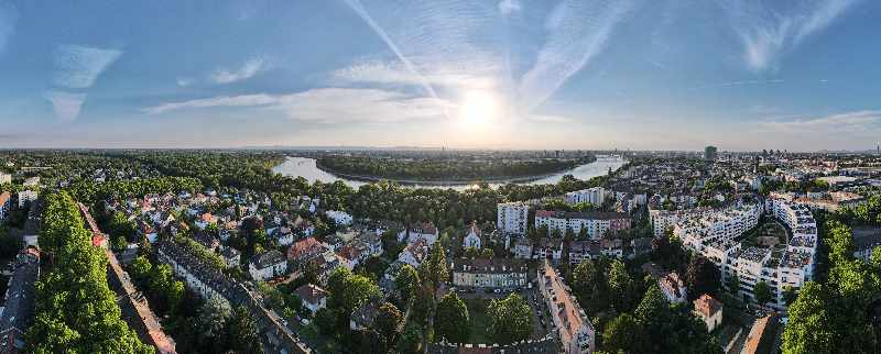 Blick auf Mannheim und den Rhein