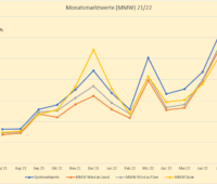 Grafik zeigt Entwicklung der Monatsmarktwerte im Jahresverlauf