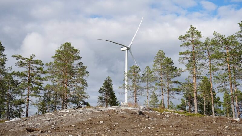 Windenergie-Anlage von Nordex, die vielleicht einen Hybridturm hat.