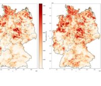 Eine Deutschlandkarte zeigt Potenzialfläche für Windenergie, das Öko-Institut hat die gerechte Verteilung von erneuerbaren Energien untersucht.