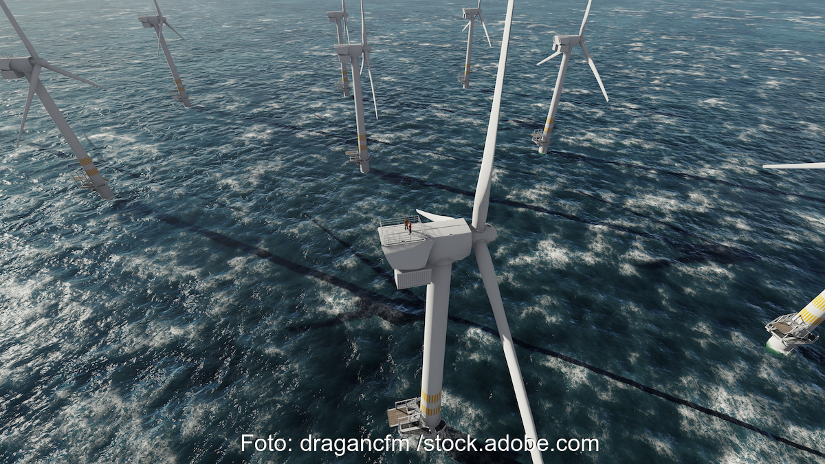 Offshore-Windenergie-Anlage als Symbol für die Ausschreibung in der Nordsee.