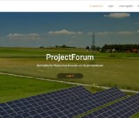 Zu sehen ist ein Screenshot vom Online-Marktplatz für Photovoltaik-Projekte ProjectForum.