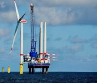 Offshore-Windpark von Orsted im Bau