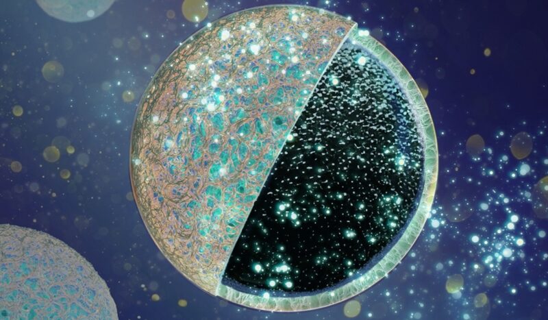 Eine Kohlenstoffkugel, die mit einer Schutzhülle umgeben ist, dieses Konzept des BAM soll stabile Anoden für Natrium-Ionen-Batterien ermöglichen.