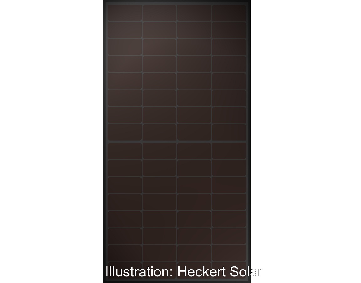 Das neue Rückkontakt-Photovoltaik-Modul von Heckert Solar hat ein homogenes Full-Black-Design.