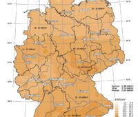 Zu sehen ist eine Deutschland-Karte mit der Sonneneinstrahlung in Deutschland im Februar 2026.