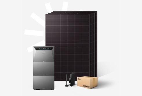 Solarmodule und Batteriespeicher, das Balkonkraftwerk-Angebot beim ADAC umfasst steckerfertige Sets mit rund 1.000 Watt Solarmodul-Leistung und größere Systeme mit Batteriespeicher.