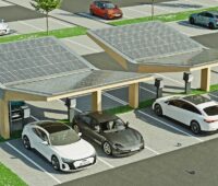 Im Bild eine Animation des Photovoltaik-Carports von HM Carport.