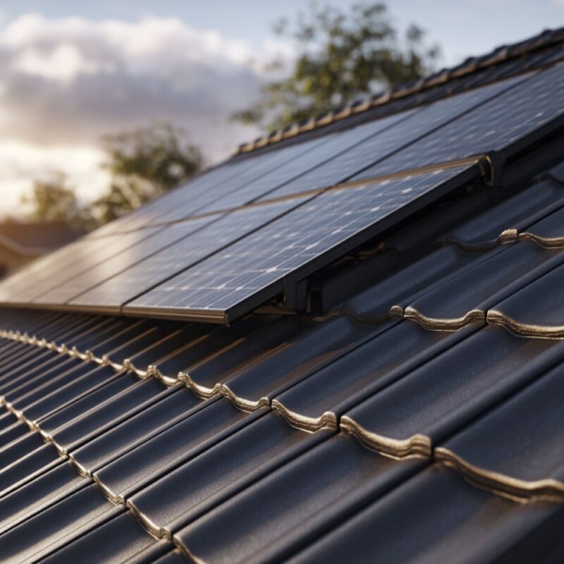 PV-Module auf dem Privatdach.