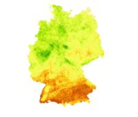 Karte von Deutschland mit Solar-Potenzial