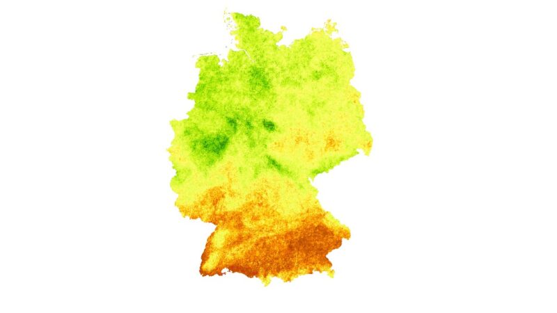 Karte von Deutschland mit Solar-Potenzial