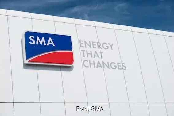 Zu sehen ist das Logo vom Wechselrichterspezialist SMA.
