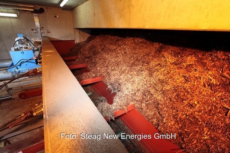 Zu sehen sind Holzhackschnitzel, Rohstoff für die klimafreundliche Wärme aus Holz.