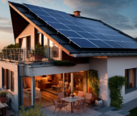 Ein Haus mit Photovoltaik-Anlage, PV-Direktvermarktung, Energy Sharing und Flexibilitätsvermarktung bieten Neue Geschäftsmodelle für Stadtwerke.