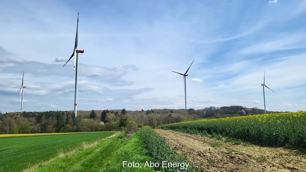 Im Bild ein Windpark, Projektentwickler Abo Energy hat im Geschäftsjahr 2024 die Pipeline erweitert.