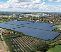 Zu sehen ist eine Animation, die die geplante größte Solarthermie-Anlage Deutschlands in Leipzig zeigt.