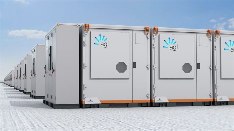 Zu sehen ist eine Animation des weltweit größten Projektes für ein netzbildendes Batterie-Energiespeichersystem in Australien.