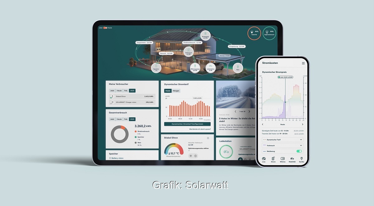 Im Bild die App mit dem Solarwatt-Service Home plus.