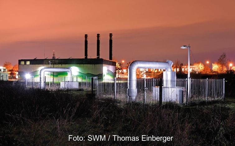 Zu sehen ist eine Geothermie-Anlage der SWM im Fernwärmenetz in München.