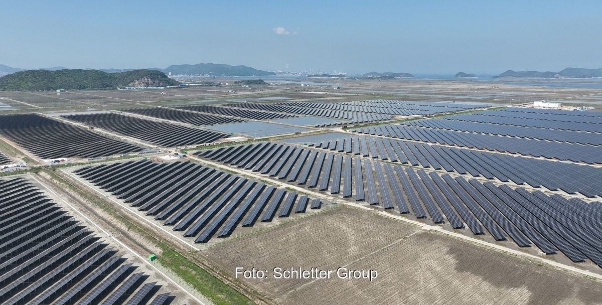 Der Solarpark im Vogelschutzgebiet an der Küste Südkoreas stellt besondere Anforderungen an das Photovoltaik-Montagesystem von Schletter.