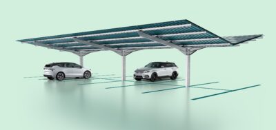 Im Bild das Photovoltaik-Carport-System Sunride von Schletter.