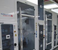 Zu sehen ist eine Maschine zur Photovoltaik-Produktion, die sich auch wieder in Europa ansiedeln könnte.